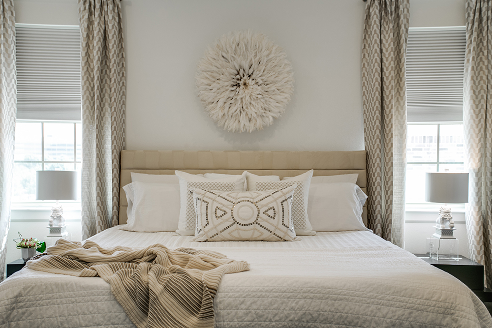 Pulp Design Studios Vibrant Townhome Master Bedroom Bed
