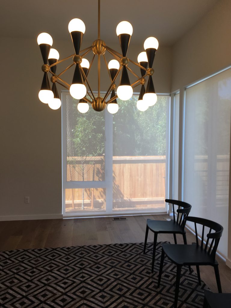Dining Room Lighting and Seating Installation 