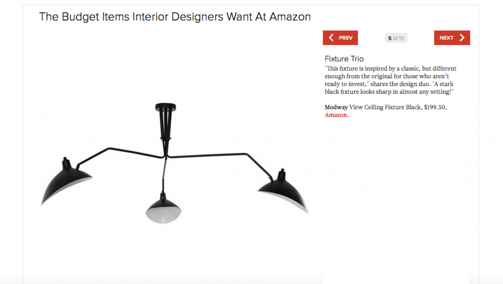 Lonny Magazine Budget Items Interior Designers Want at Amazon featuring View Ceiling Fixture in Black, Trio light fixture