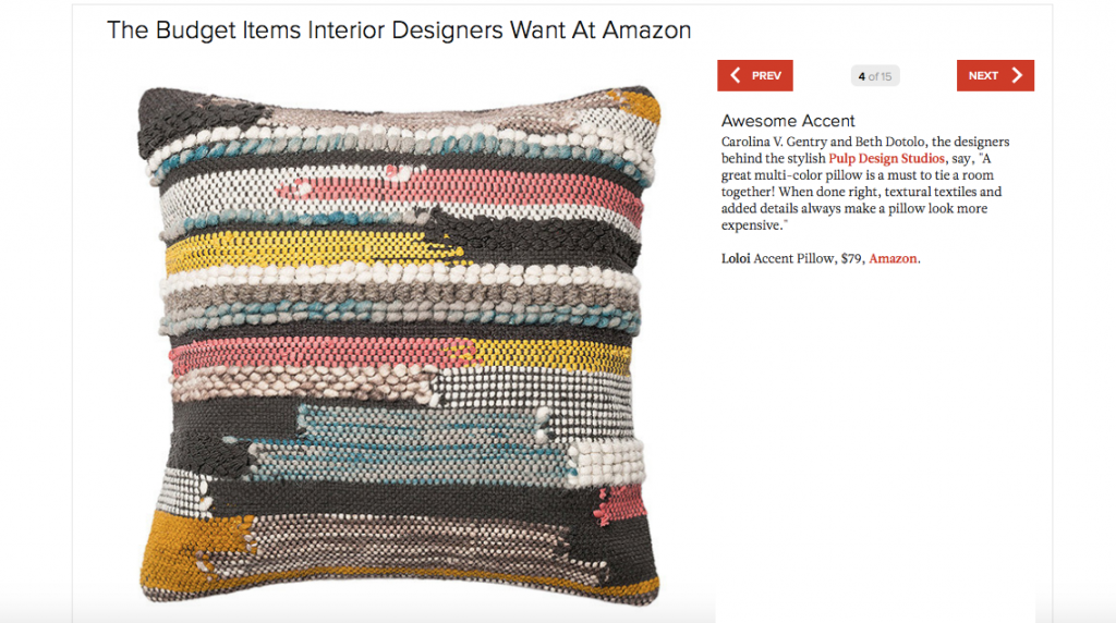 Lonny Magazine Budget Items Interior Designers Want at Amazon featuring Lolol accent pillow, colorful knit accent pillow