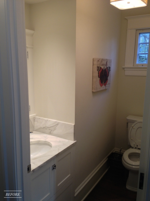 Before and After Transformation of a Fearless Family Home featured in Better Homes and Gardens, Powder Bath