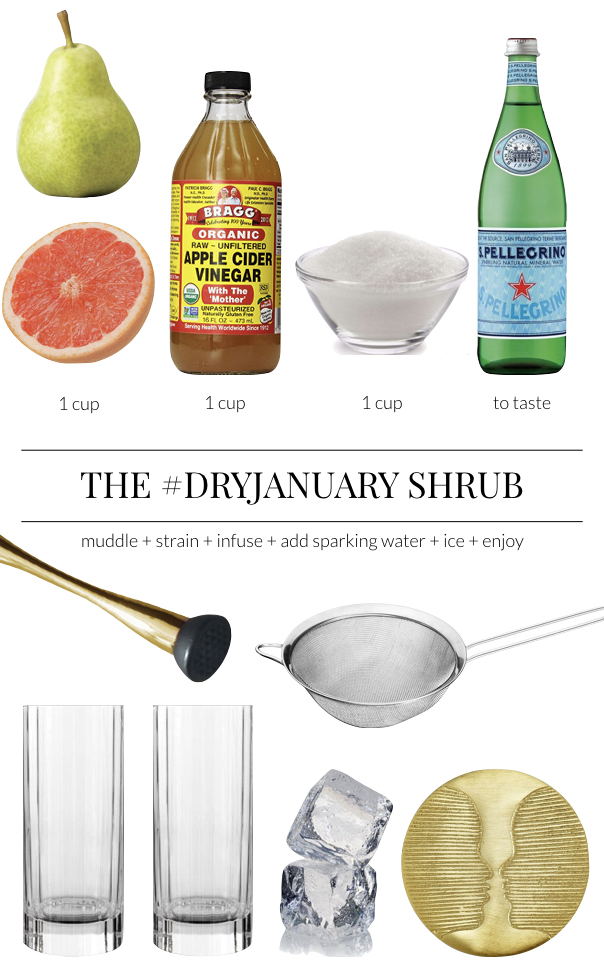Winter Fruit Shrub Recipe - Apple Cider Vinegar Syrup Recipe - Non Alcoholic Cocktail Recipe - Homemade Soda Recipe 