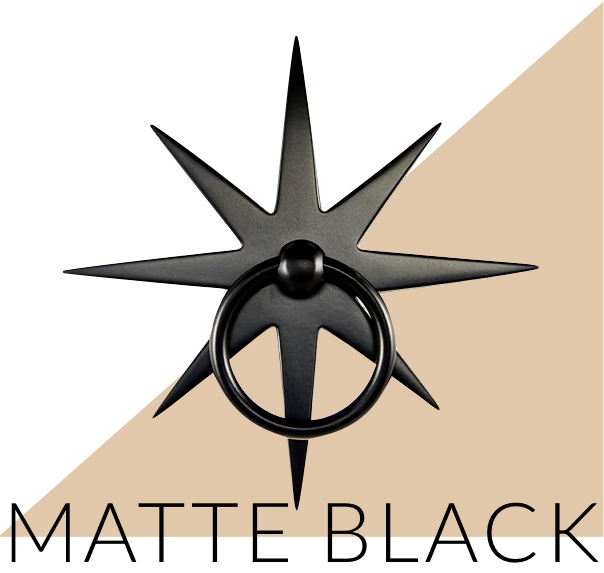 Pulp Home - Starburst Pull Matte Black, Matte Black Hardware, Star Hardware, Nautical Hardware, Black Hardware, Matte Finish Hardware
