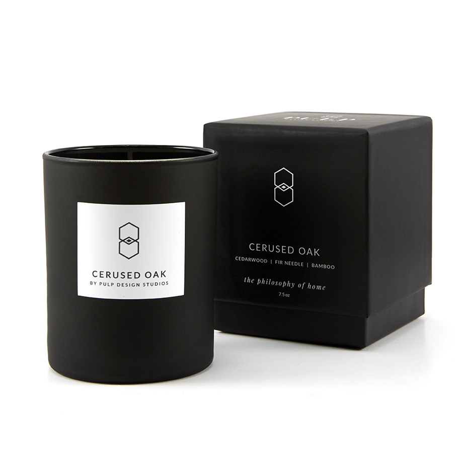 Cerused Oak Box and Candle 7.5 oz