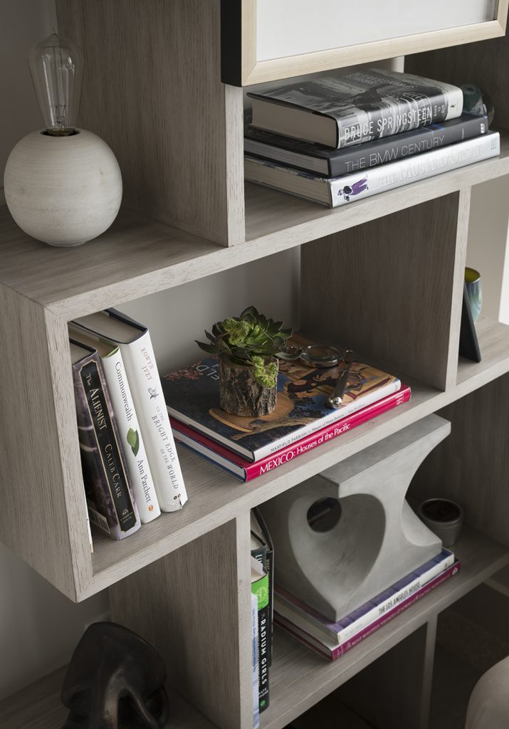Pulp Design Studios Handsome Highrise - Master Bedroom Bookshelves Detail