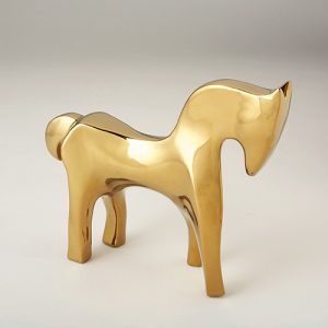 dwell studio, gold horse sculpture, horse accessories, equestrian lovers, horse lovers, gifts for horse lovers, gifts for expectant moms