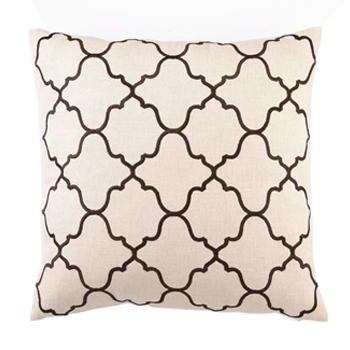 Brown Moroccan Tile Embroidered Pillow | Pulp Design Studios