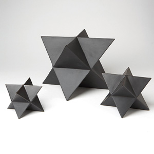 Download Set Of 3 Star Objects Matte Black Pulp Design Studios