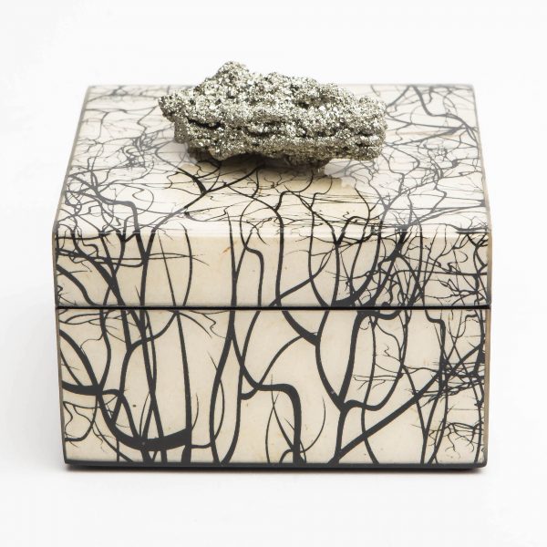 Pulp Home – Roots Square Box with Pyrite