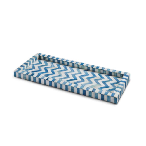 Pulp Home – Turquoise Chevron Tray