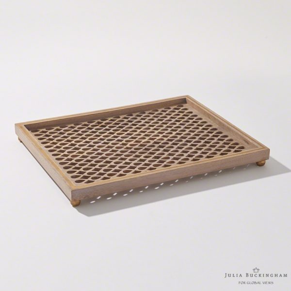 Pulp Home – Gem Lattice Tray – Gilded Wood – Medium