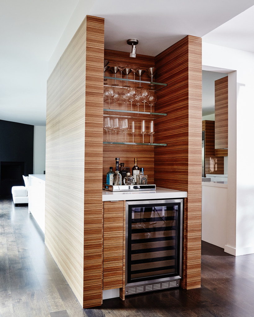 Home bar with online wine cooler