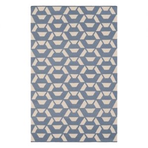 Pulp Home Rivington Rug - 100$ wool, handwoven patterned rug - blue
