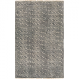 Pulp Home - Stanton Rug - 100% Wool, Medium Pile Geometric Rug , Charcoal Medium Grey Rug