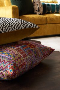 Pulp Design Studios for S Harris textiles, Kismet Fabric, Global Pattern Fabric Textiles, Cartouche Textile, Black and White pattern fabric, Kismet Moderno