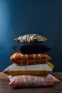 Pulp Design Studios for S Harris textiles. Global textiles, custom pillows, global patterns, statement accent fabric