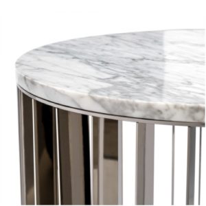 Greer Side Table, Carrara White, Carrara, Marble, stainless steel, accent table, side table, marble