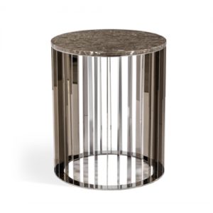 Greer Side Table, Italian Grey, Marble, stainless steel, accent table, side table, marble