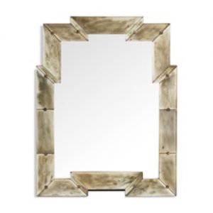 Iman Mirror, gold wood frame, Art Deco mirror, glamorous mirror, mirror, stylish, rectangular mirror,