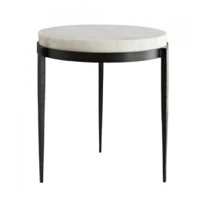 Kelsie Side Table, Marble, Hand-forged, black iron legs, accent table, side table, furniture table