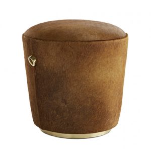 Monroe Ottoman, pouf, natural hide, warm brown, living room seating, seat, seating,