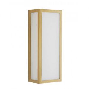 Nate Sconce, wall light, Antique Brass, frosted glass, Approved for use in covered outdoor areas, wall lighting, covered outdoor lighting