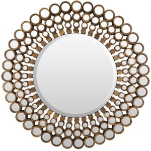 Nectar Mirror, gold, Beveled, circle, circular, mirror, unique mirror, circular mirror