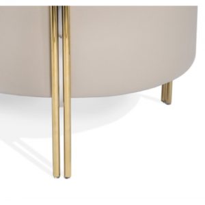 Tatum Stool, polished brass, polished nickel, cream, faux leather, microfiber seat, pouf-stool hybrid, pouf, stool, seating, seat