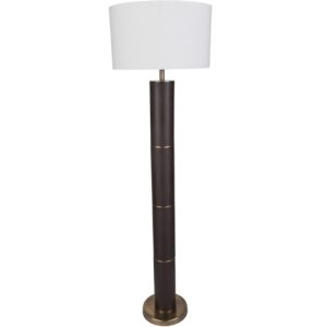 Andrews Floor Lamp, floor lamp, dark brown, leather, floor lamp, lighting, floor lighting, floor, light