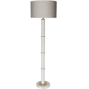 Bryce Floor Lamp, Marble, floor lamp, white, grey shade, gray shade, lighting, floor lighting, floor, light