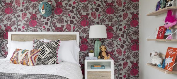 modern eclectic design, unique furniture, where to get furniture, seattle modern home, seattle home ideas, seattle interior design, seattle interior design ideas, kids room ideas, girls room idea, wallpaper in kids room, modern kids room, pretty kids room